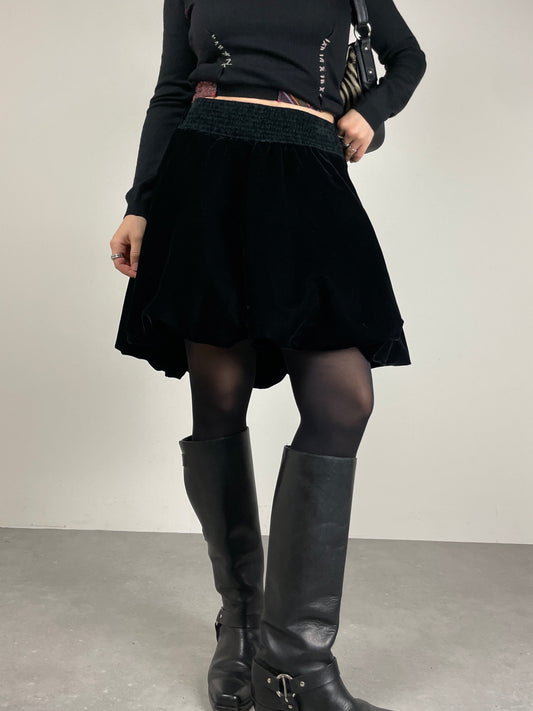 Gonna vintage a palloncino in velluto