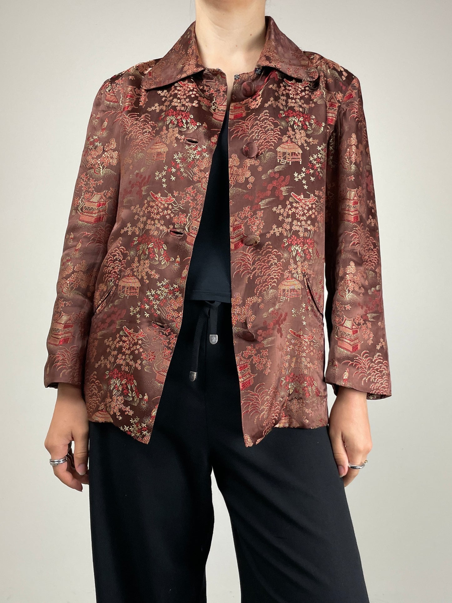 Giacca sartoriale in jacquard a fantasia orientale