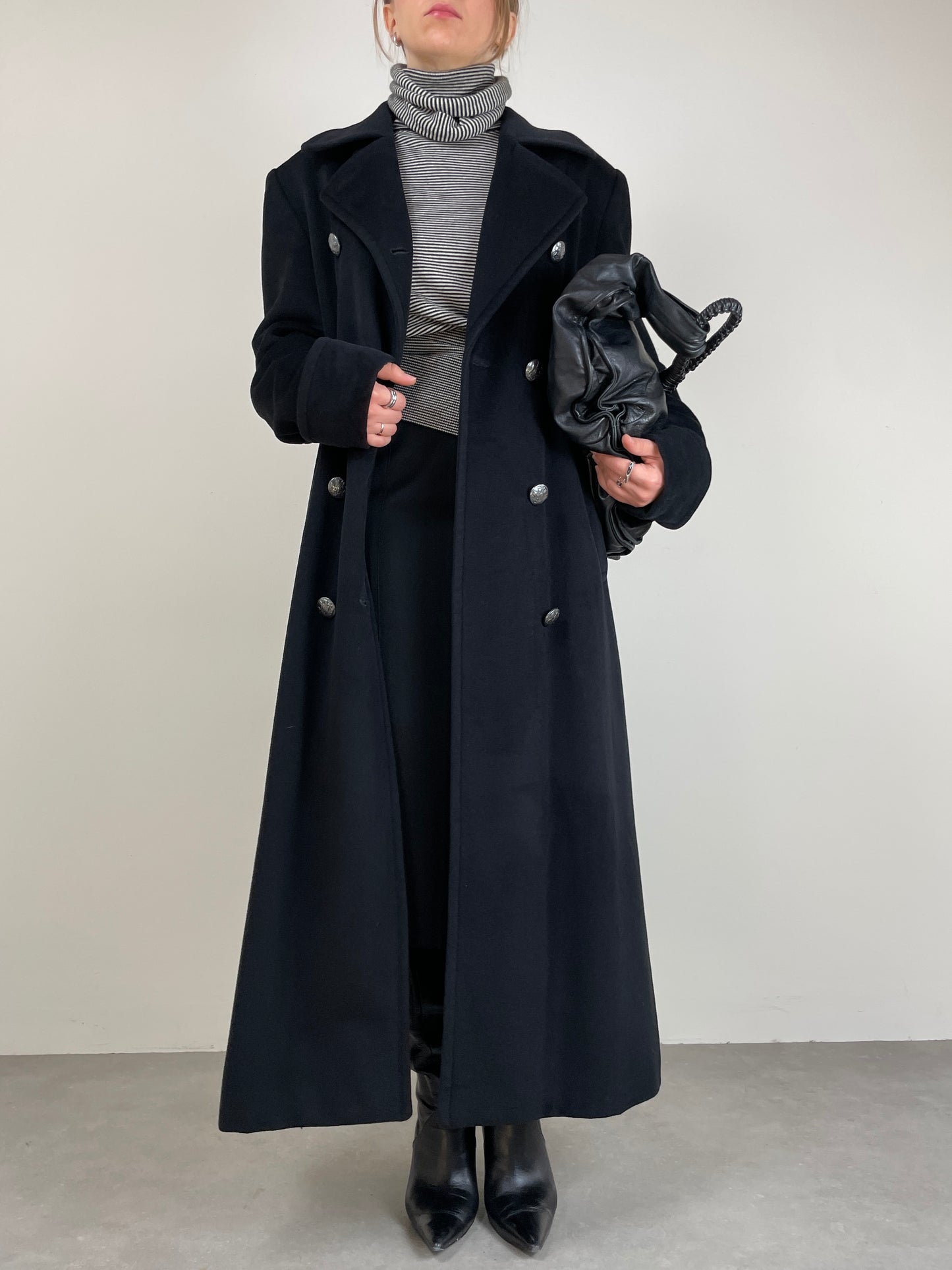 Cappotto in lana, angora e cashmere