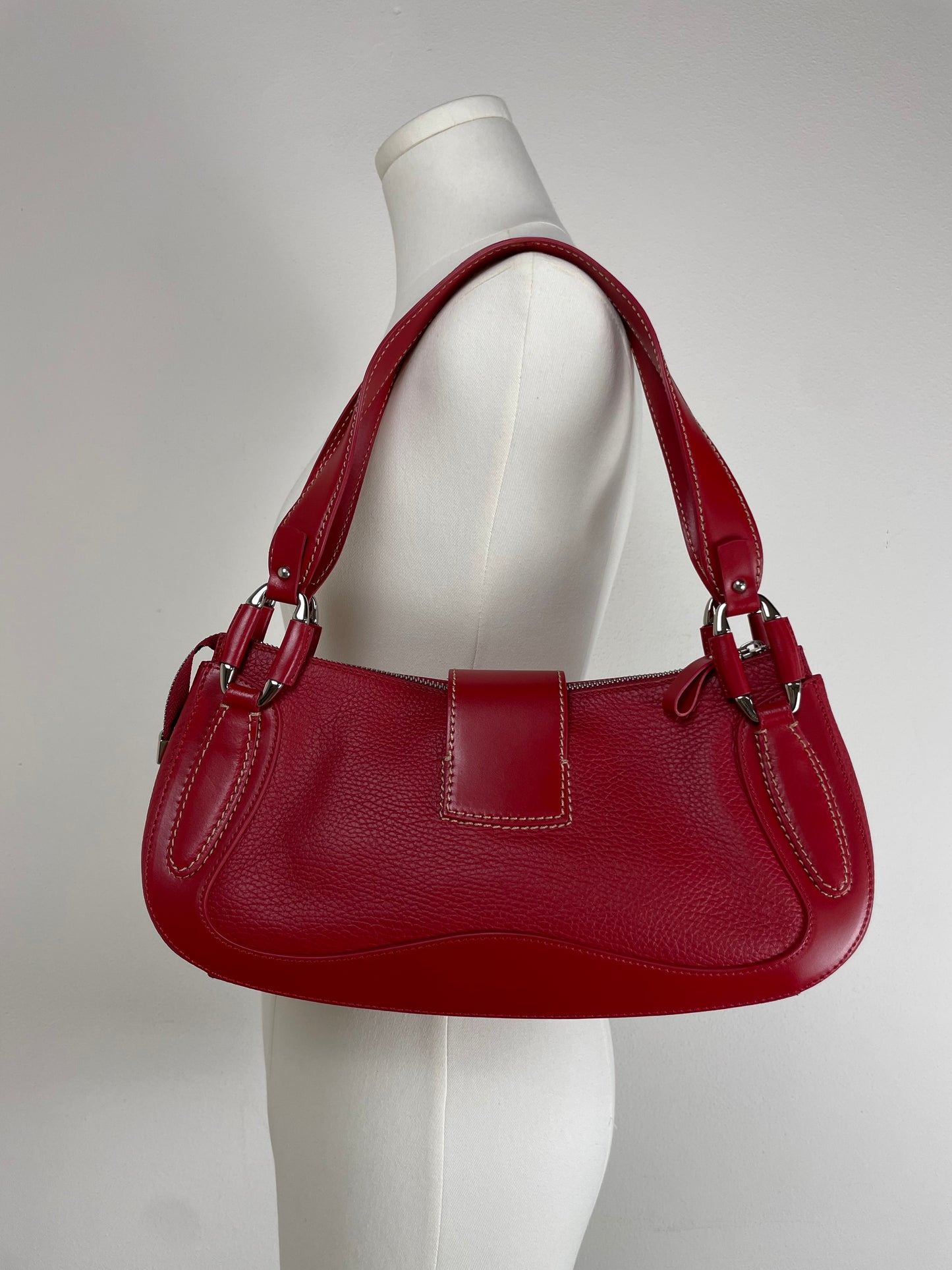 Borsa in vera pelle rossa