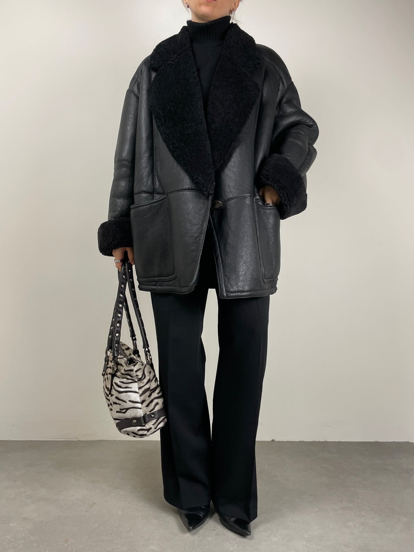Shearling vintage nero