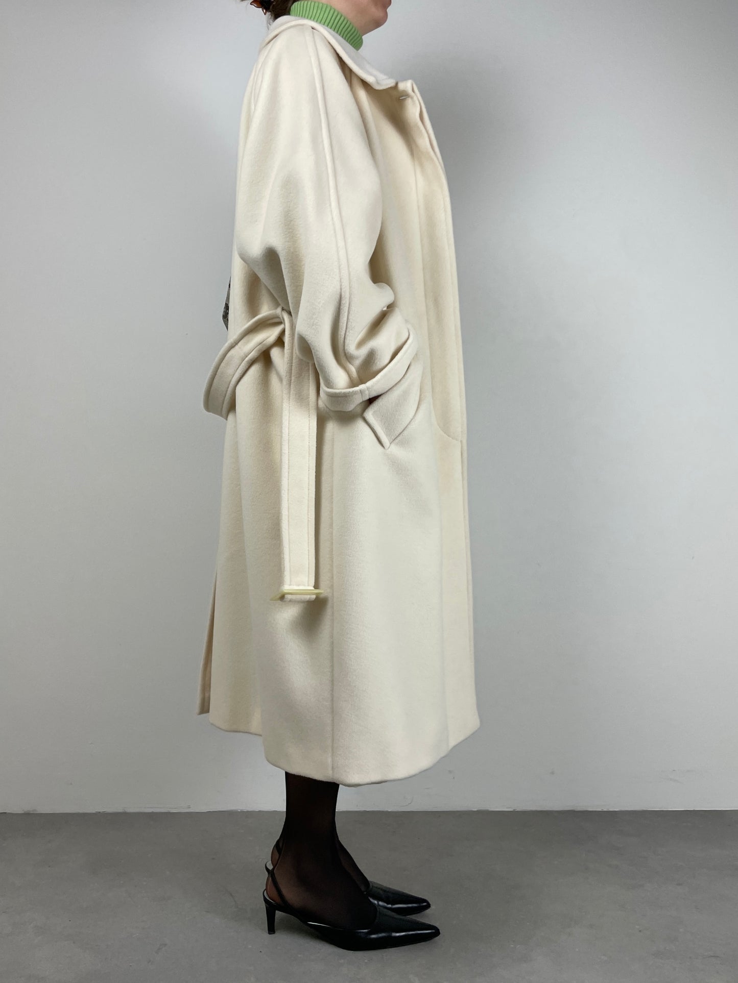 MAX MARA cappotto in lana color crema