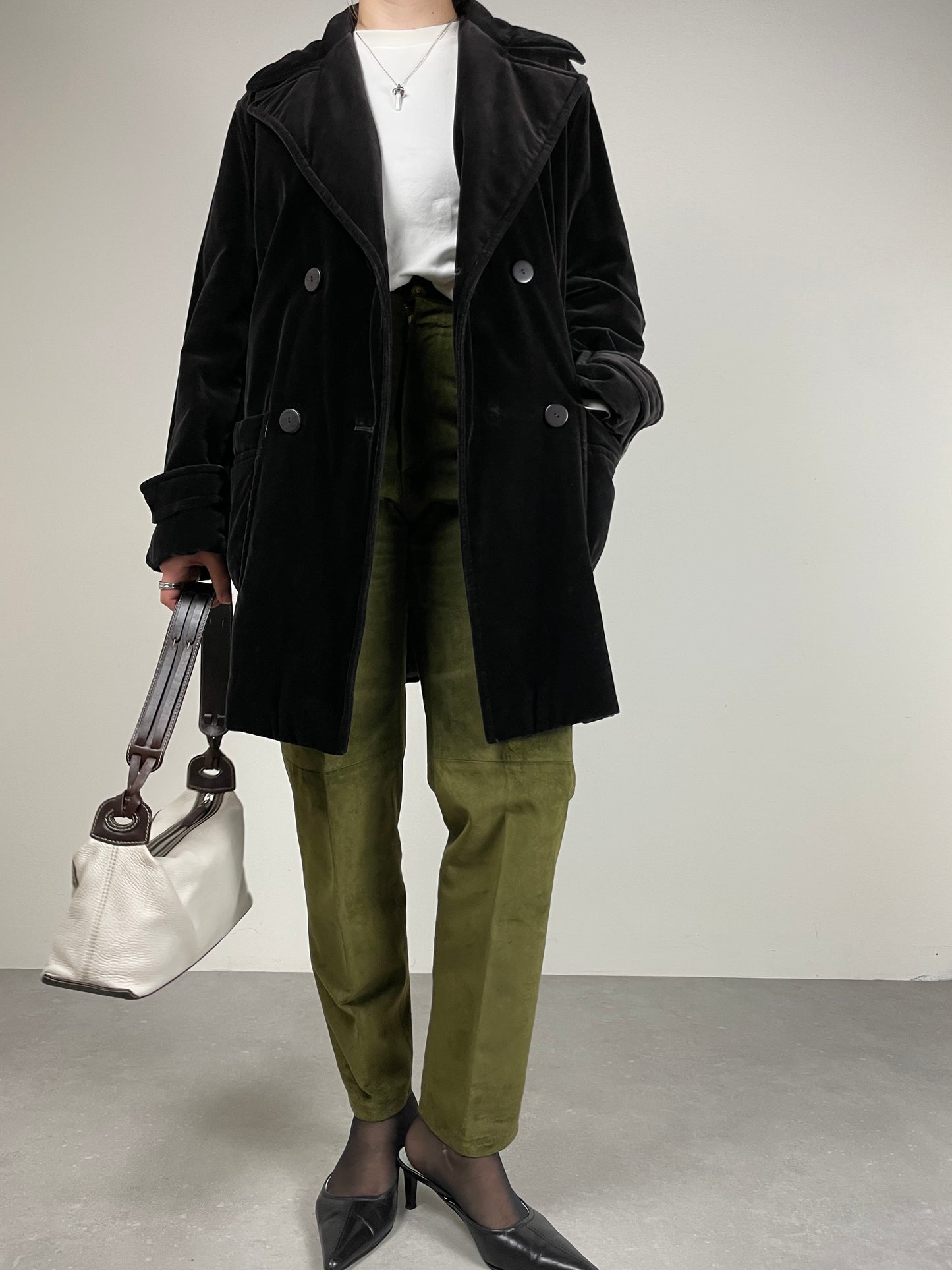 Giacca vintage in velluto marrone