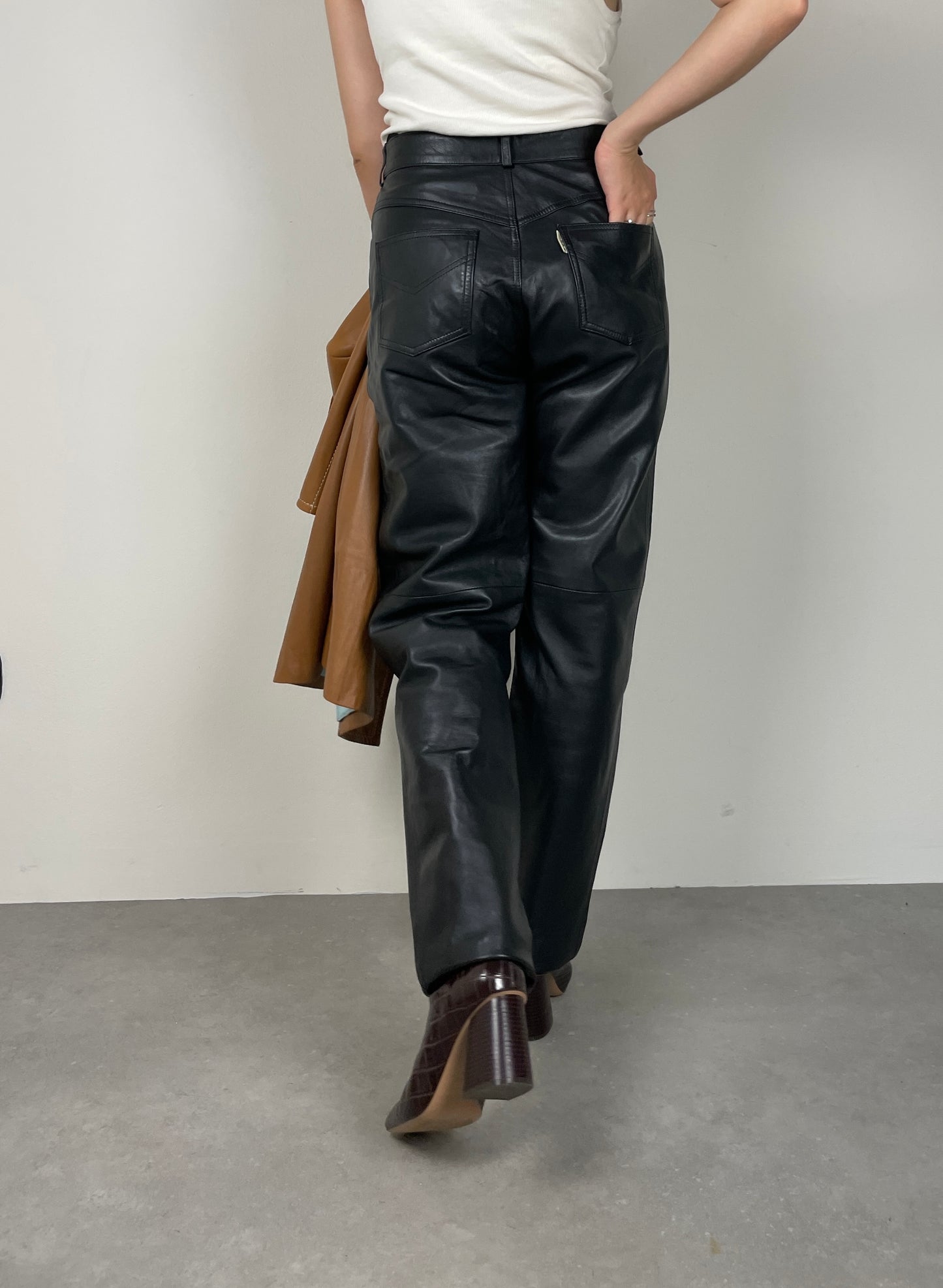 Black leather pants