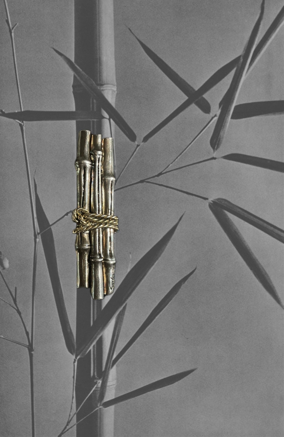 Bamboo vintage brooch