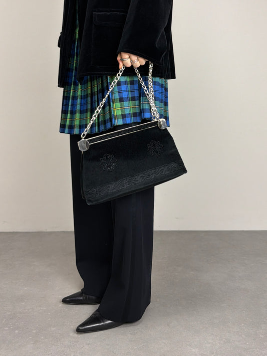 Borsa anni 70 made in Italy in velluto