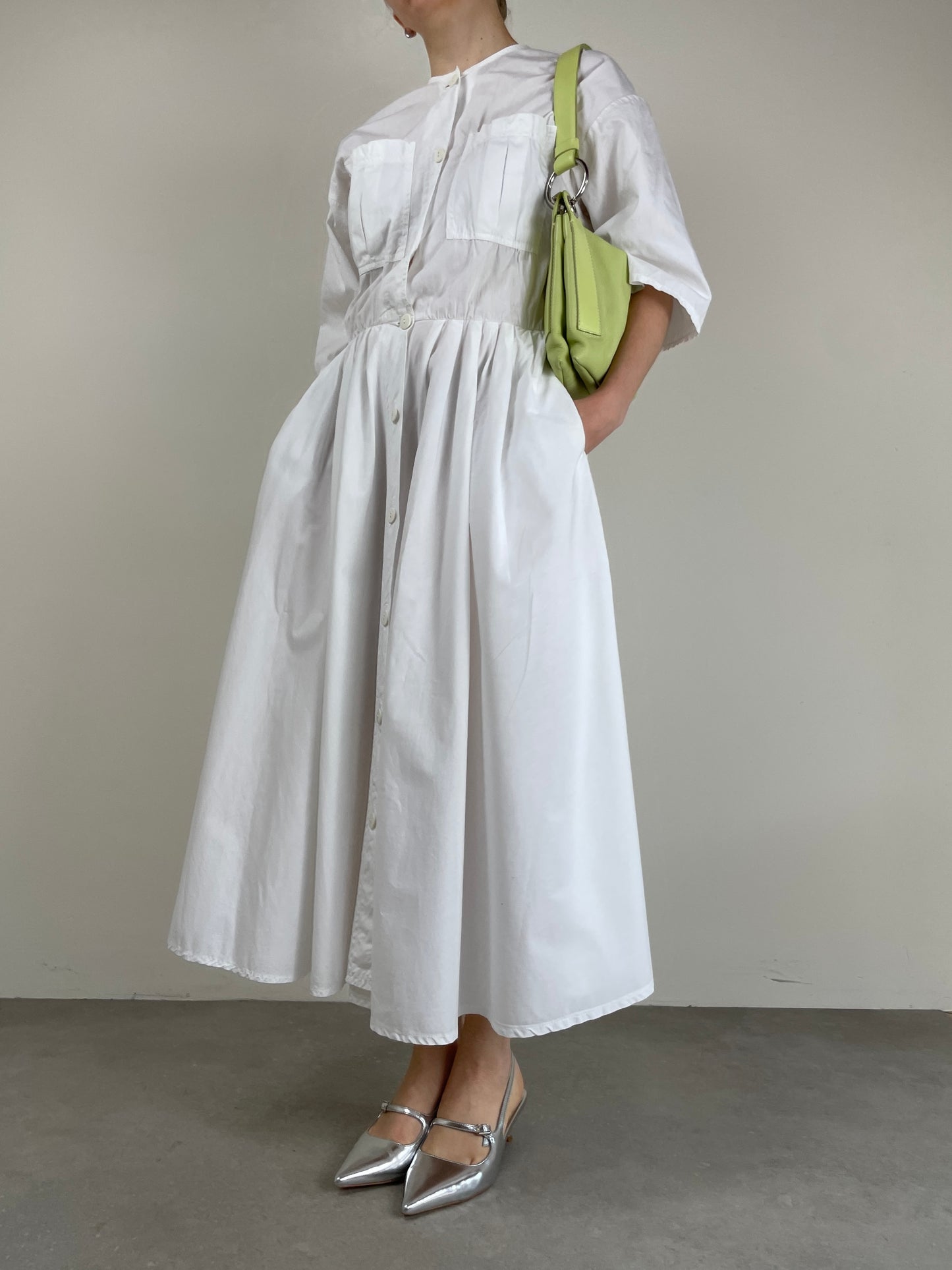 Borsa in vera pelle verde pastello