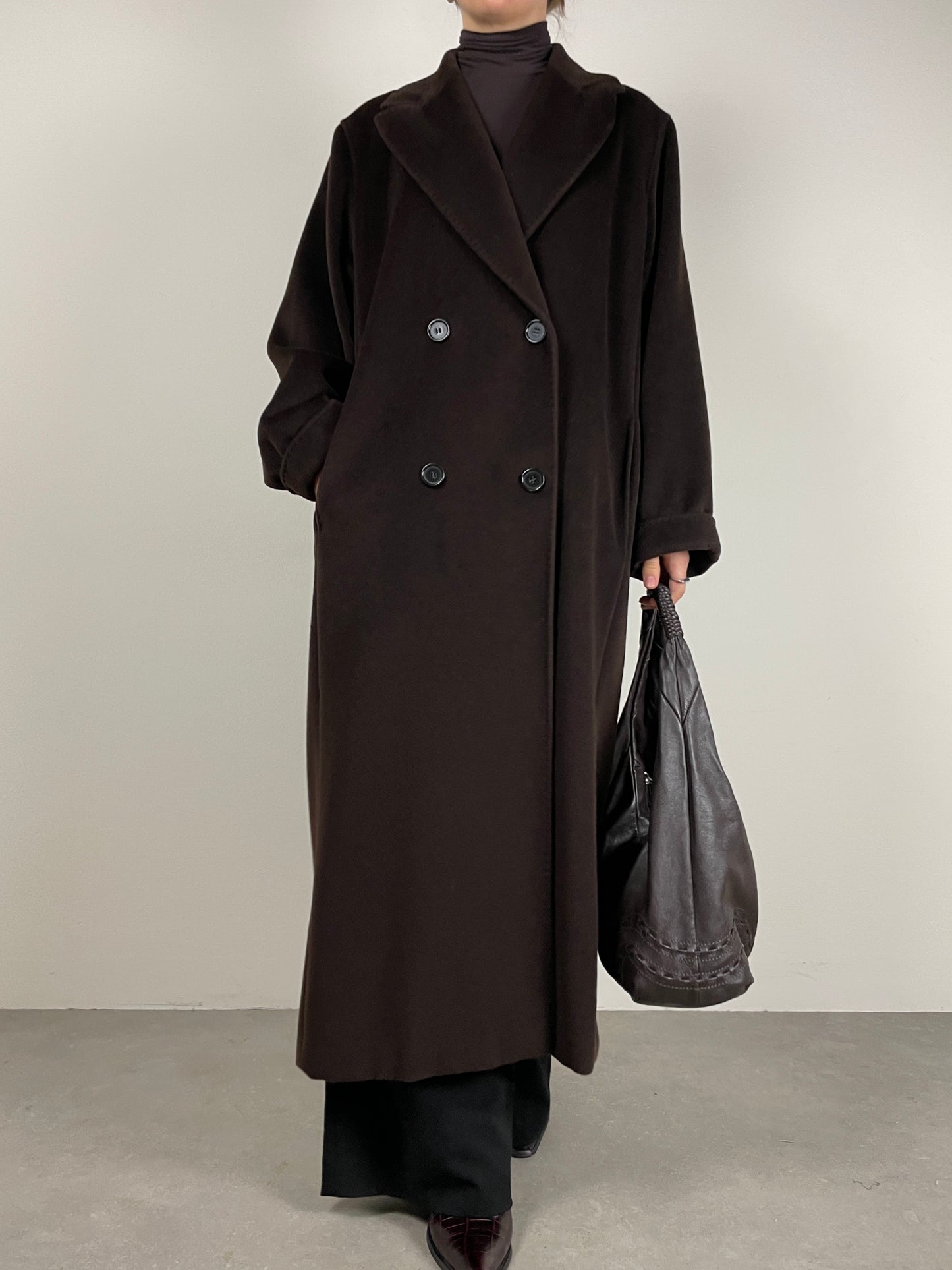 Cappotto Max Mara in pura lana vergine color marrone
