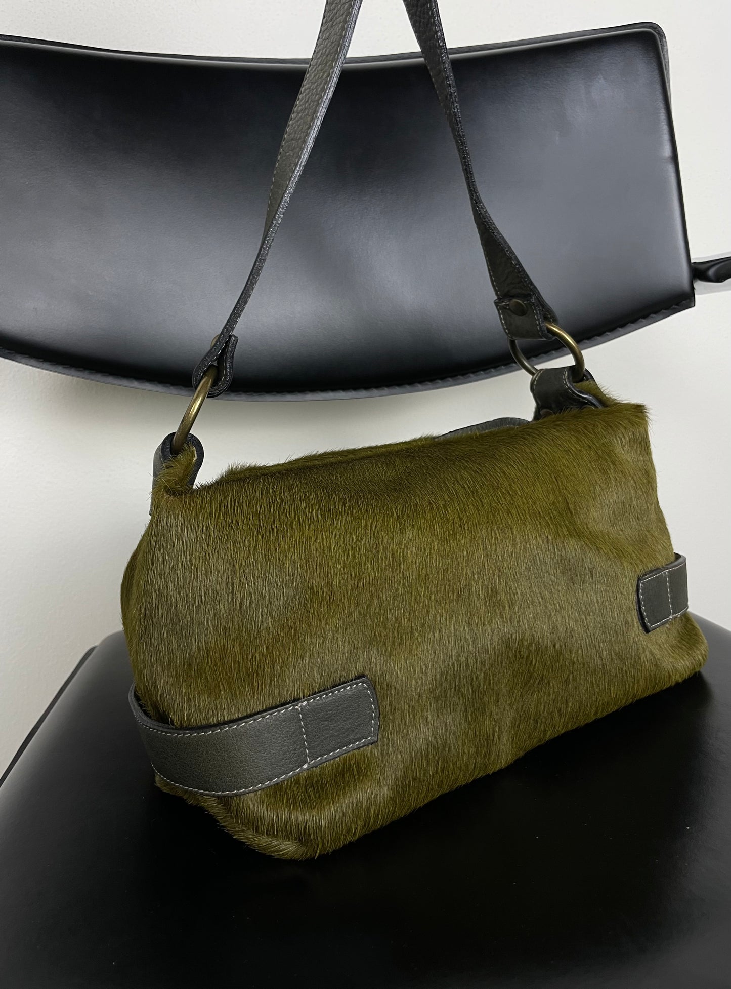 Made in Italy green leather bag