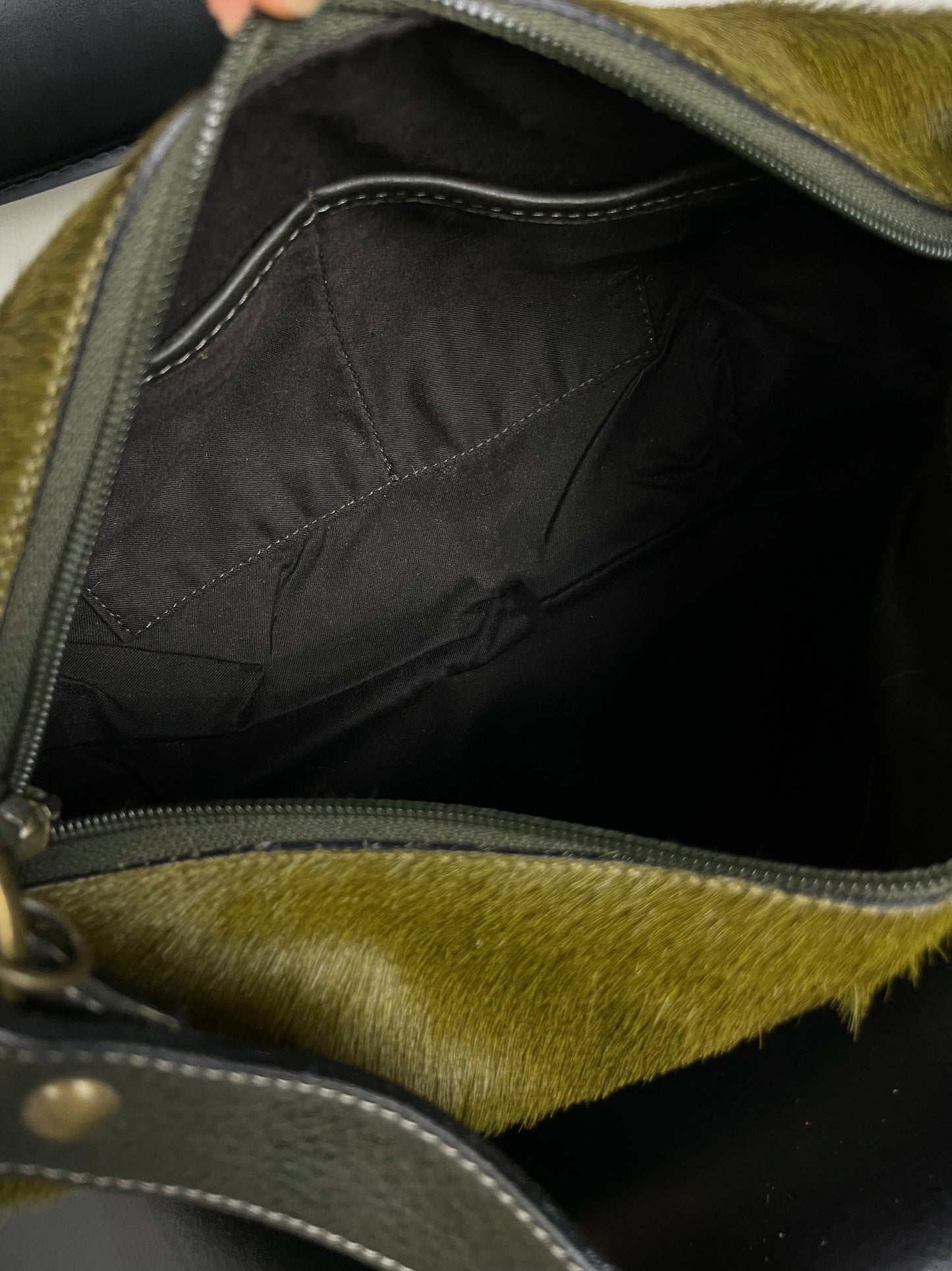 Made in Italy green leather bag