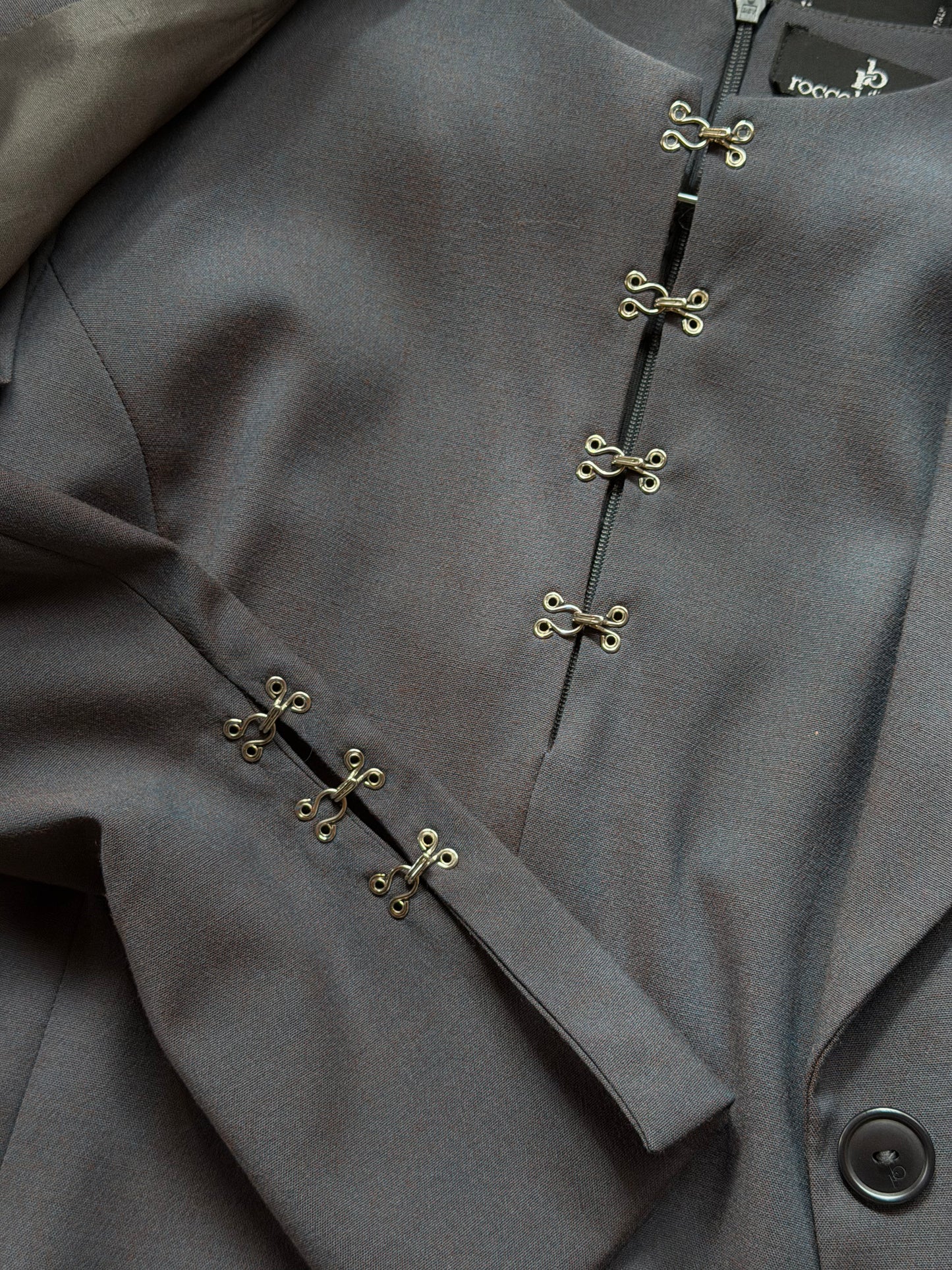 Completo vintage abito e blazer in misto lana