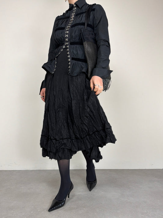 Camicia con ganci metallici