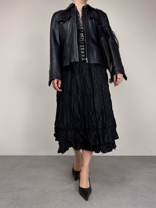 Giacca vintage made in London in vera pelle nera