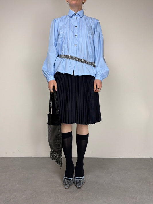 PRADA gonna plissettata color blu
