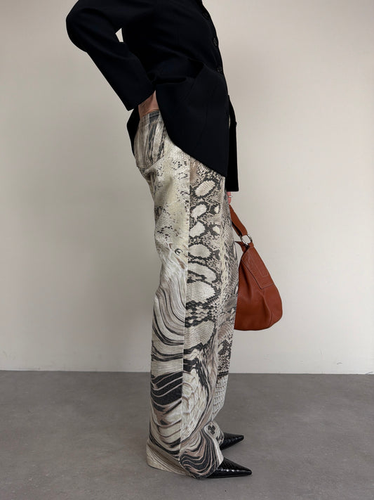 Just Cavalli pantaloni a fantasia pitonata astratta