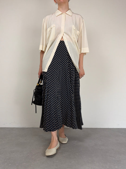 Camicetta vintage sartoriale in pura seta
