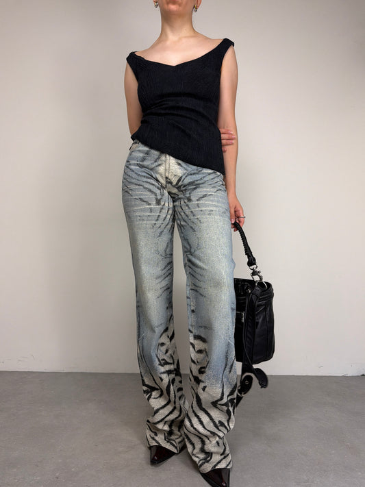 JUST CAVALLI denim zebrato anni 2000