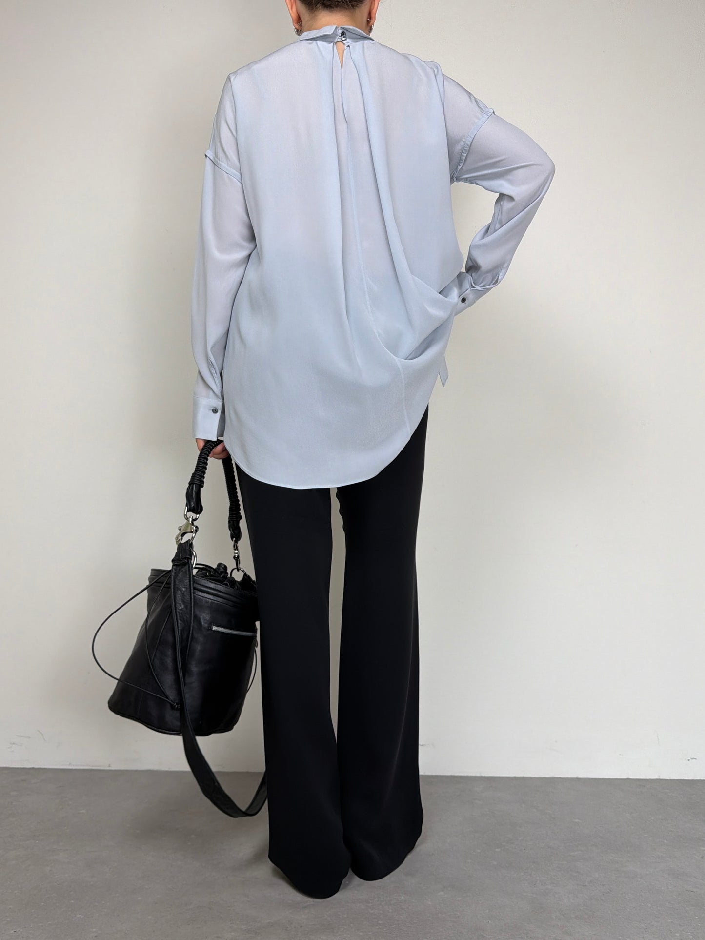 Blusa 100% seta made in Italy color ghiaccio