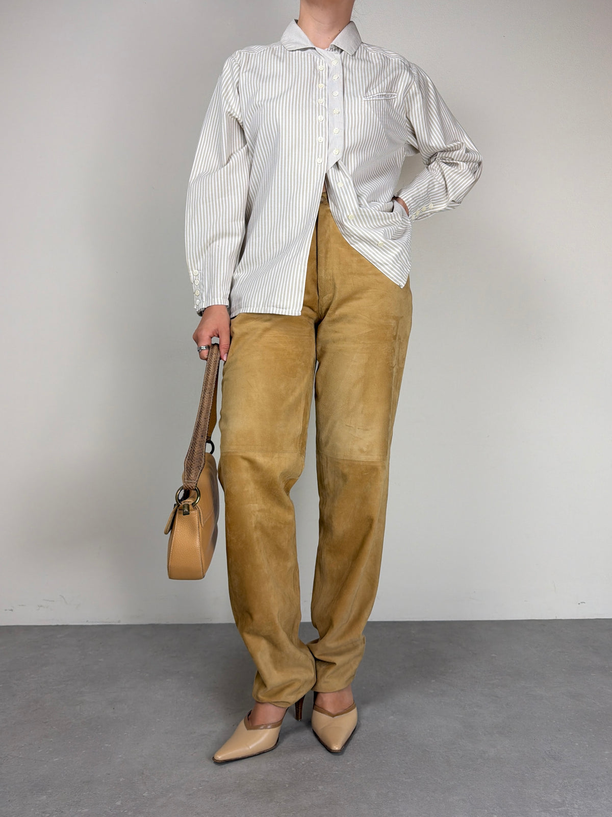 Camicia vintage in cotone con costruzione asimmetrica