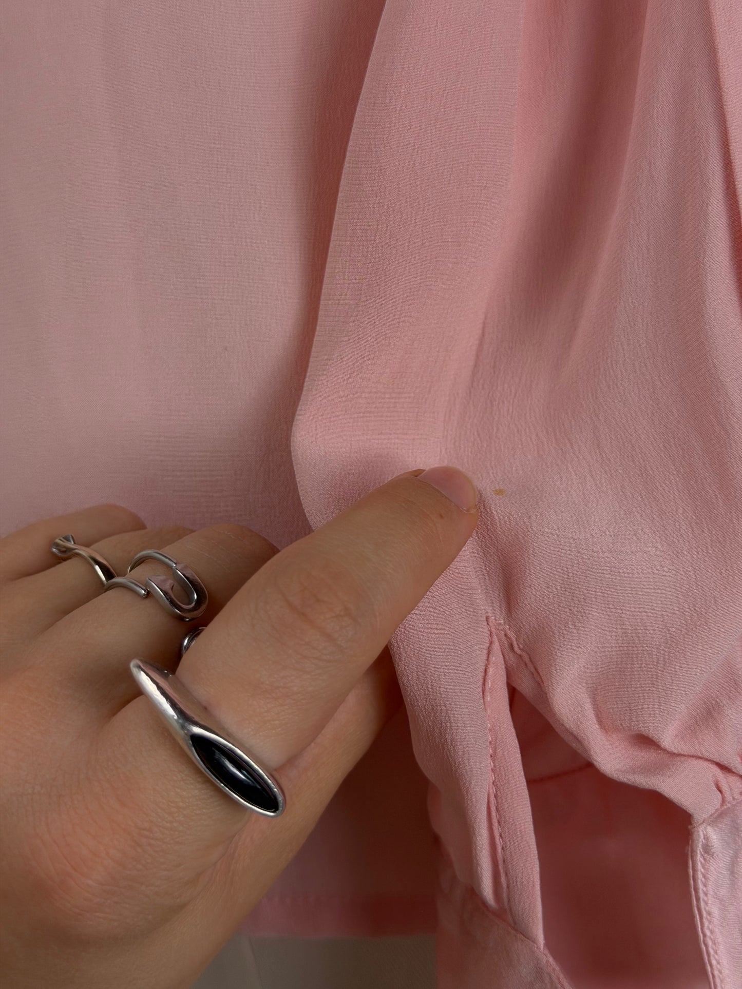 Blusa vintage in pura seta rosa