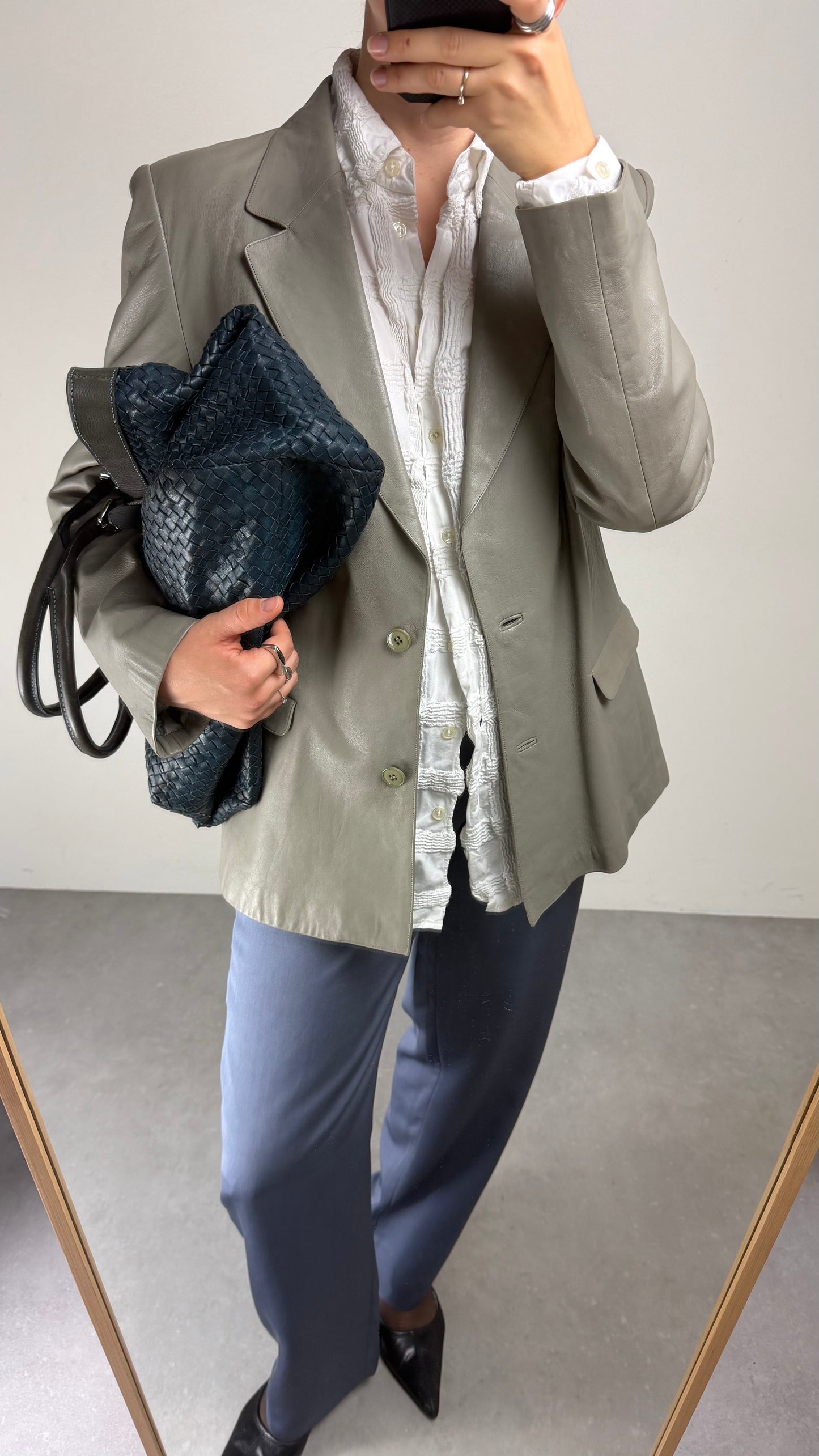Blazer vintage in vera pelle