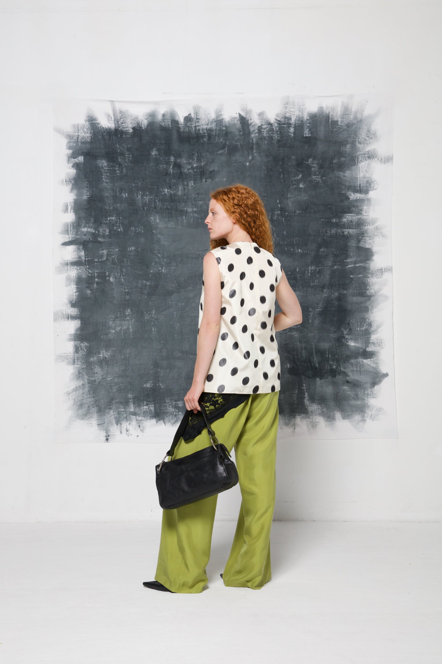 Shoulder bag in vera pelle con anelli