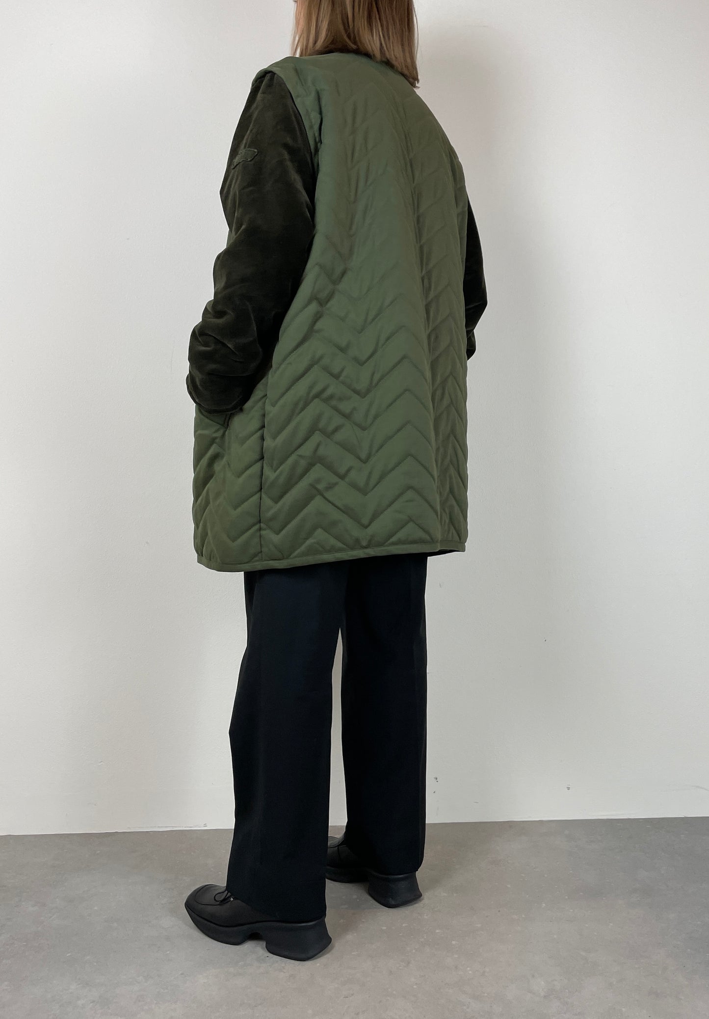 Velvet olive jacket with vest