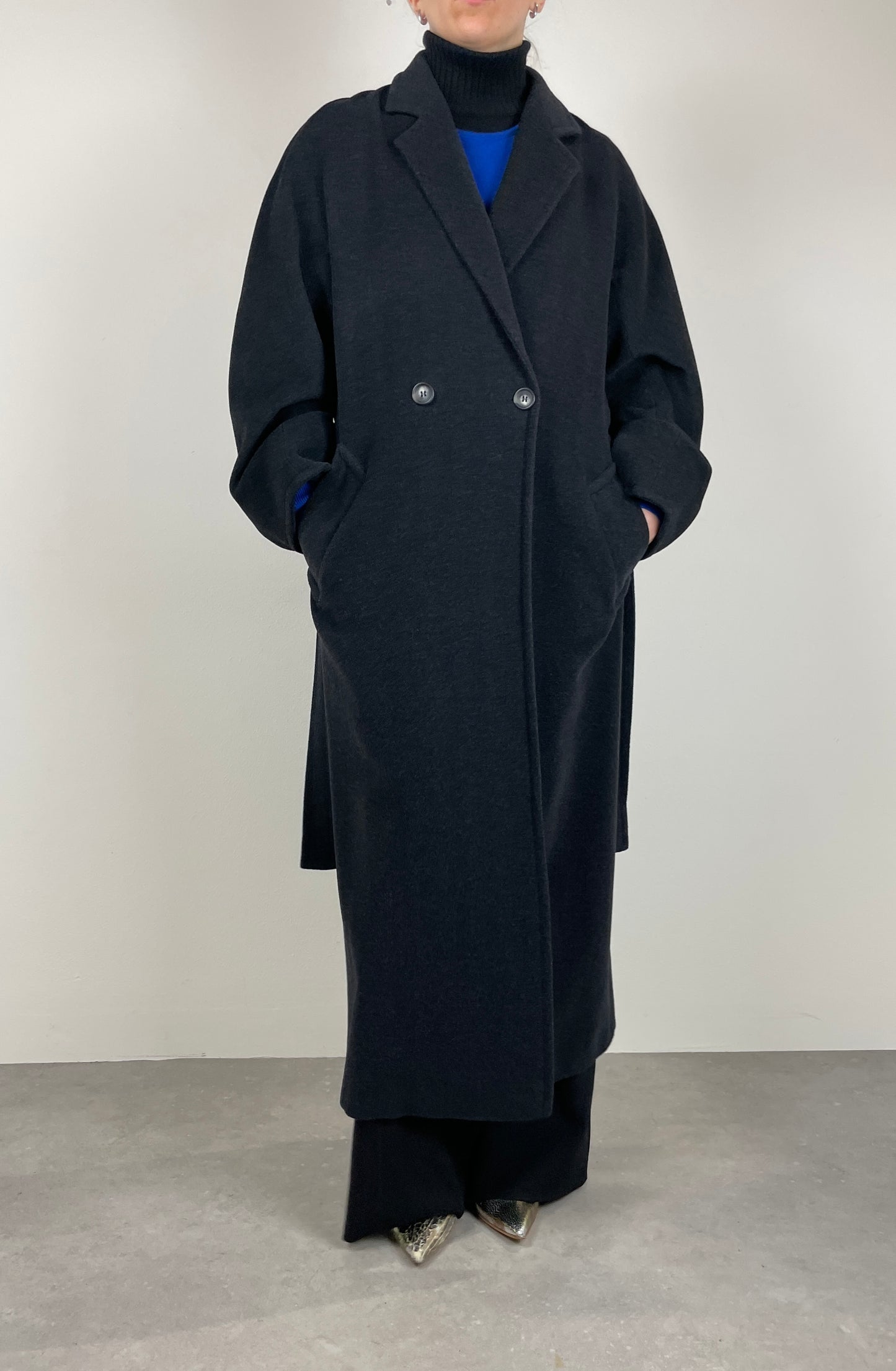 Long grey wool coat