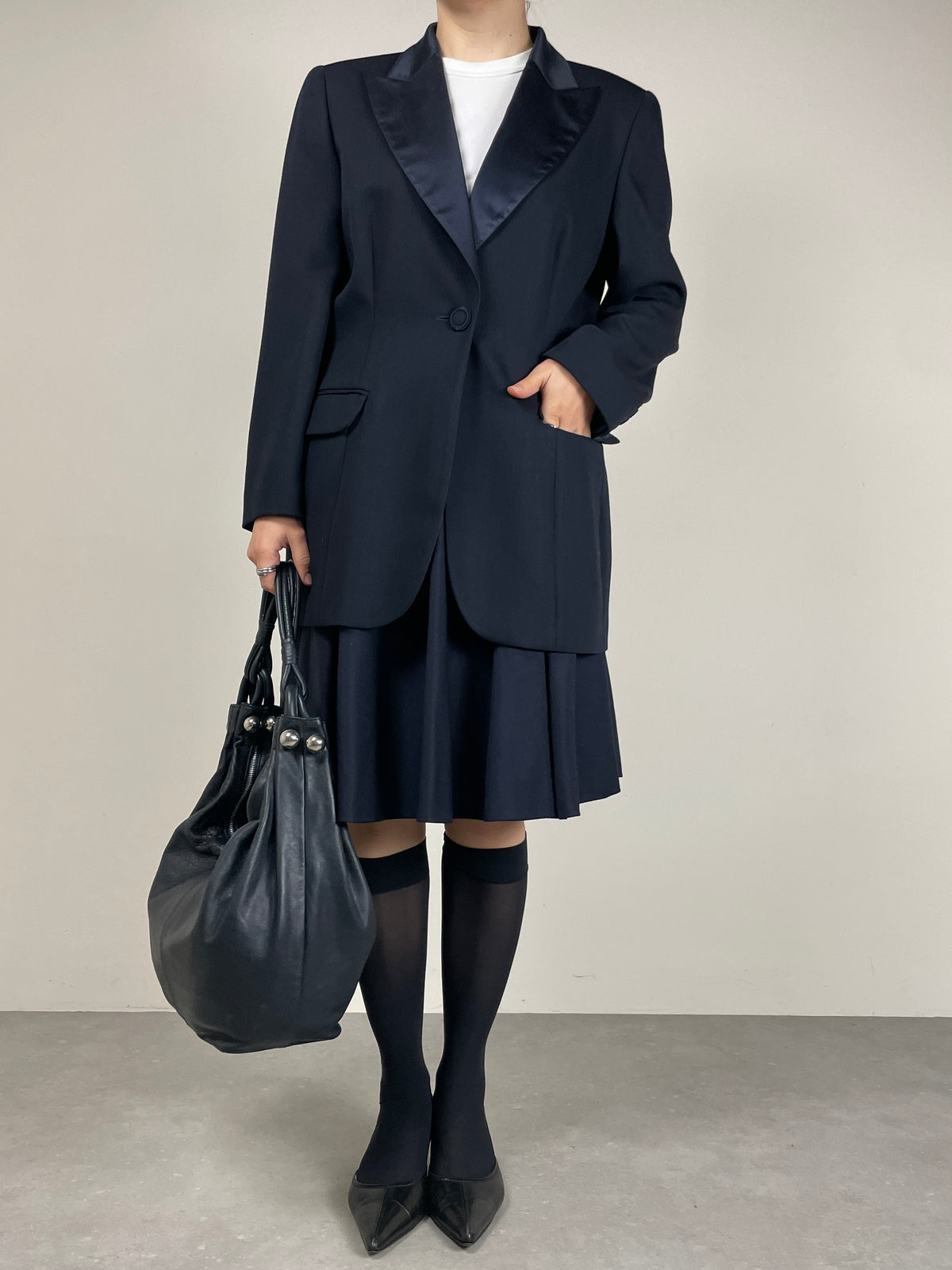 Blazer smoking in lana e seta Made in Italy