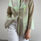 Camicia in misto cotone e lino con finitura iridescente