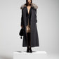 Cappotto in lana e cashmere con collo di volpe