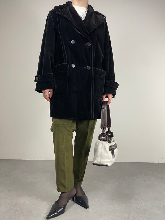Giacca vintage in velluto marrone