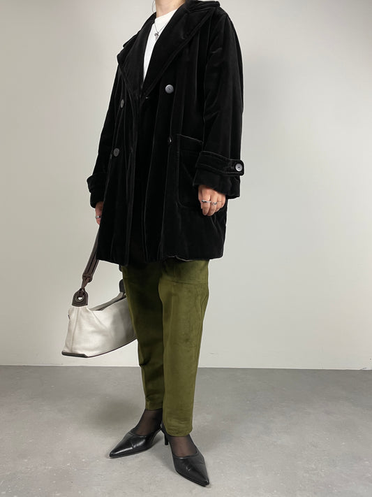 Giacca vintage in velluto marrone