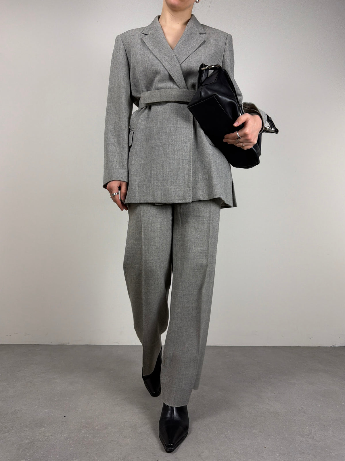 MAX MARA completo grigio in lana e viscosa