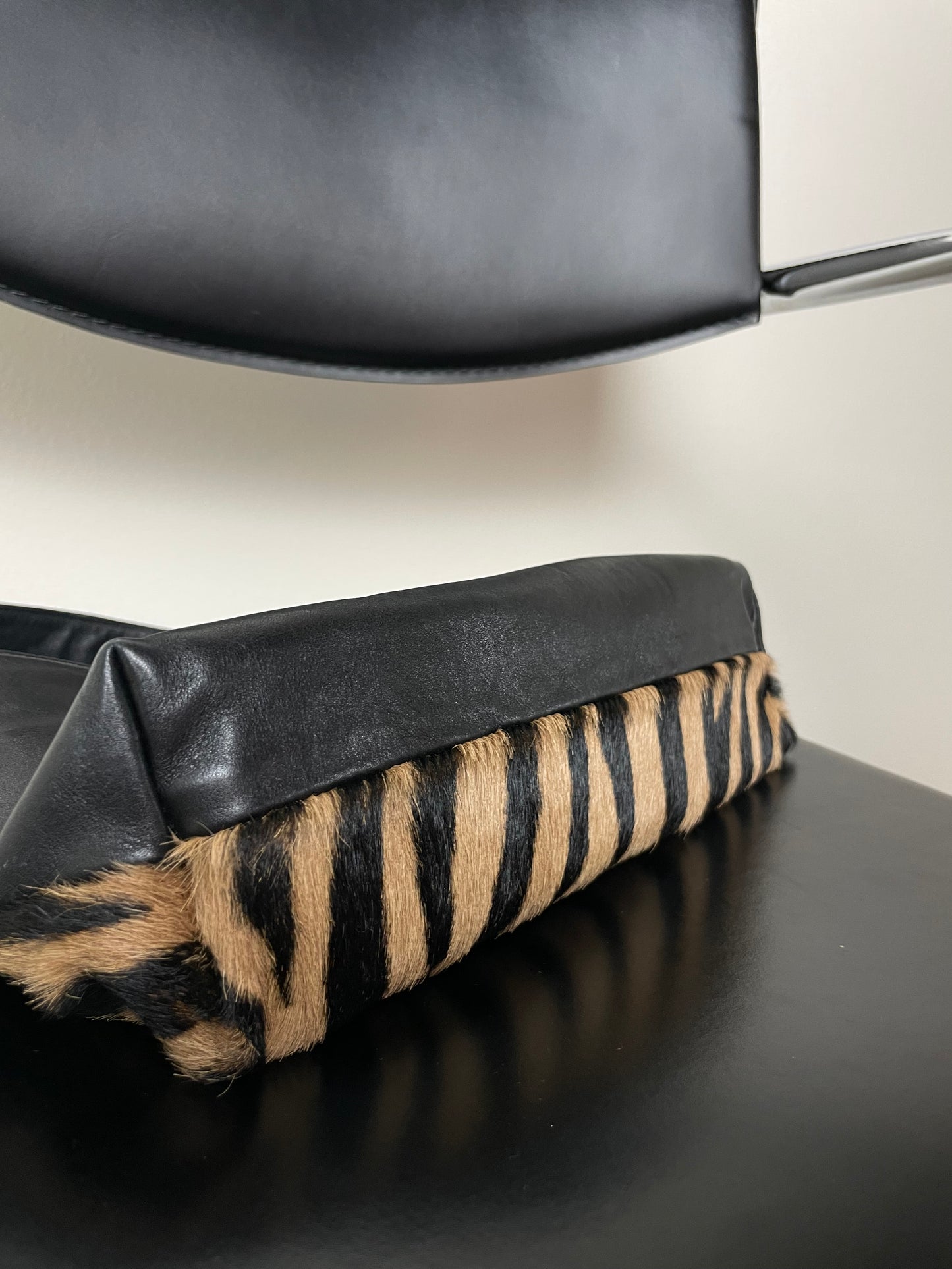 Real leather zebra bag