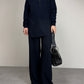 Polo camicia vintage made in Italy in lana blu