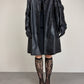 Trench vintage in vera pelle a doppiopetto
