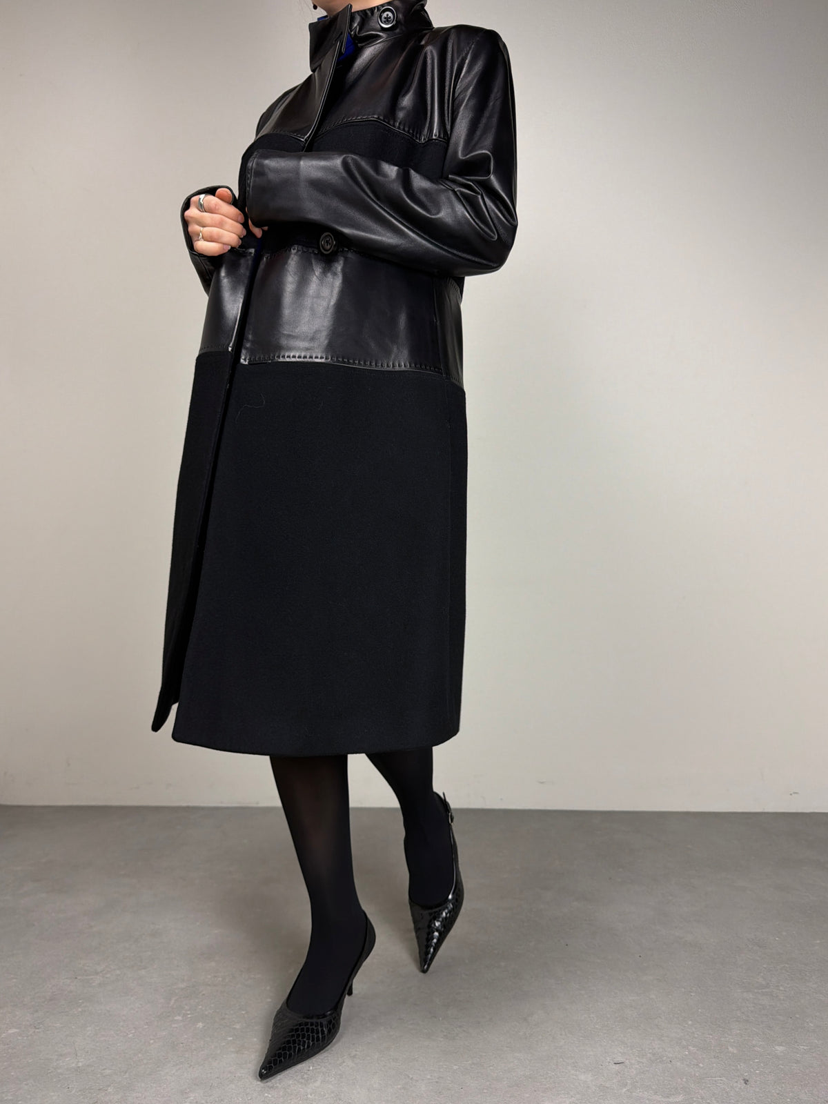 Cappotto Sportmax in vera pelle e lana