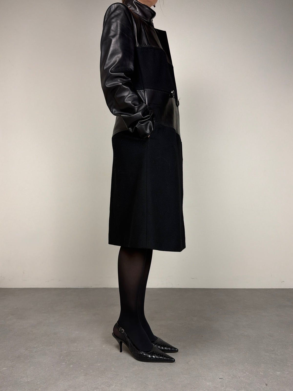 Cappotto Sportmax in vera pelle e lana