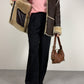 Shearling vintage made in Italy marrone con pelo beige