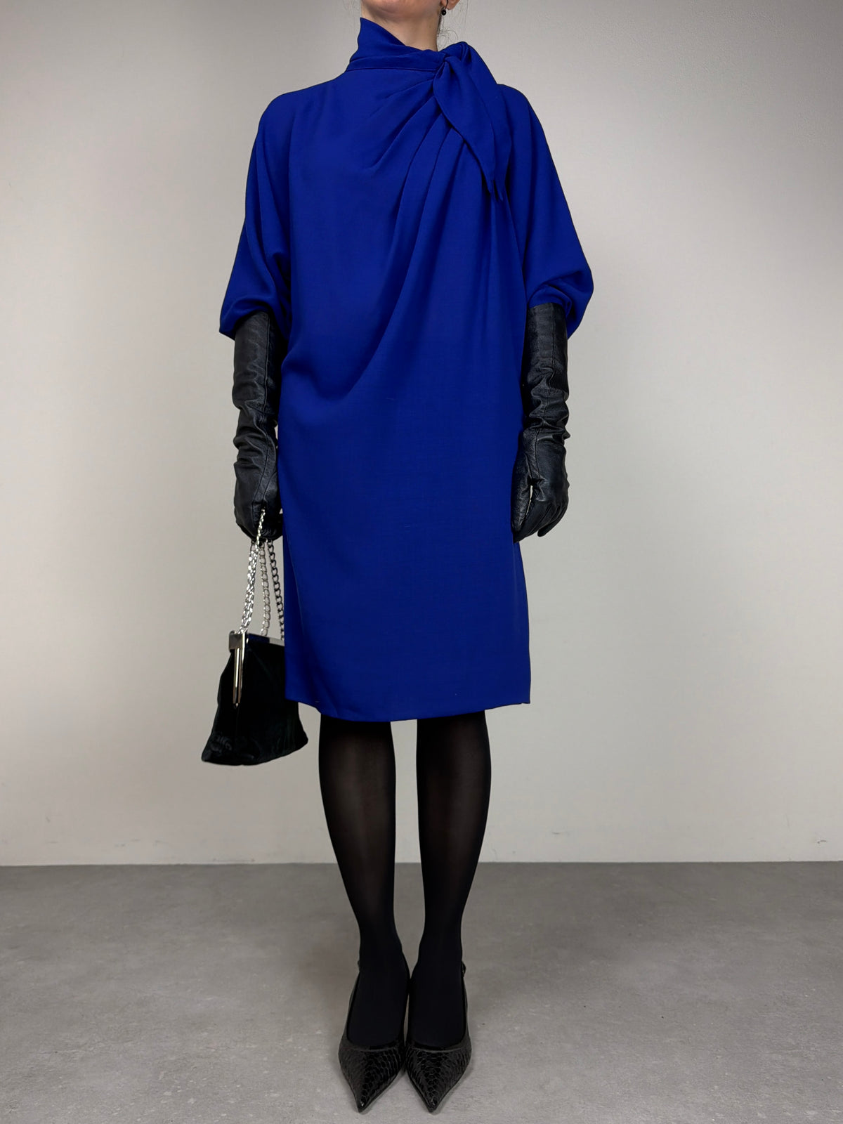 Abito vintage di Max Mara linea Pianoforte in lana blu