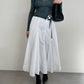 Asymmetric midi cotton skirt