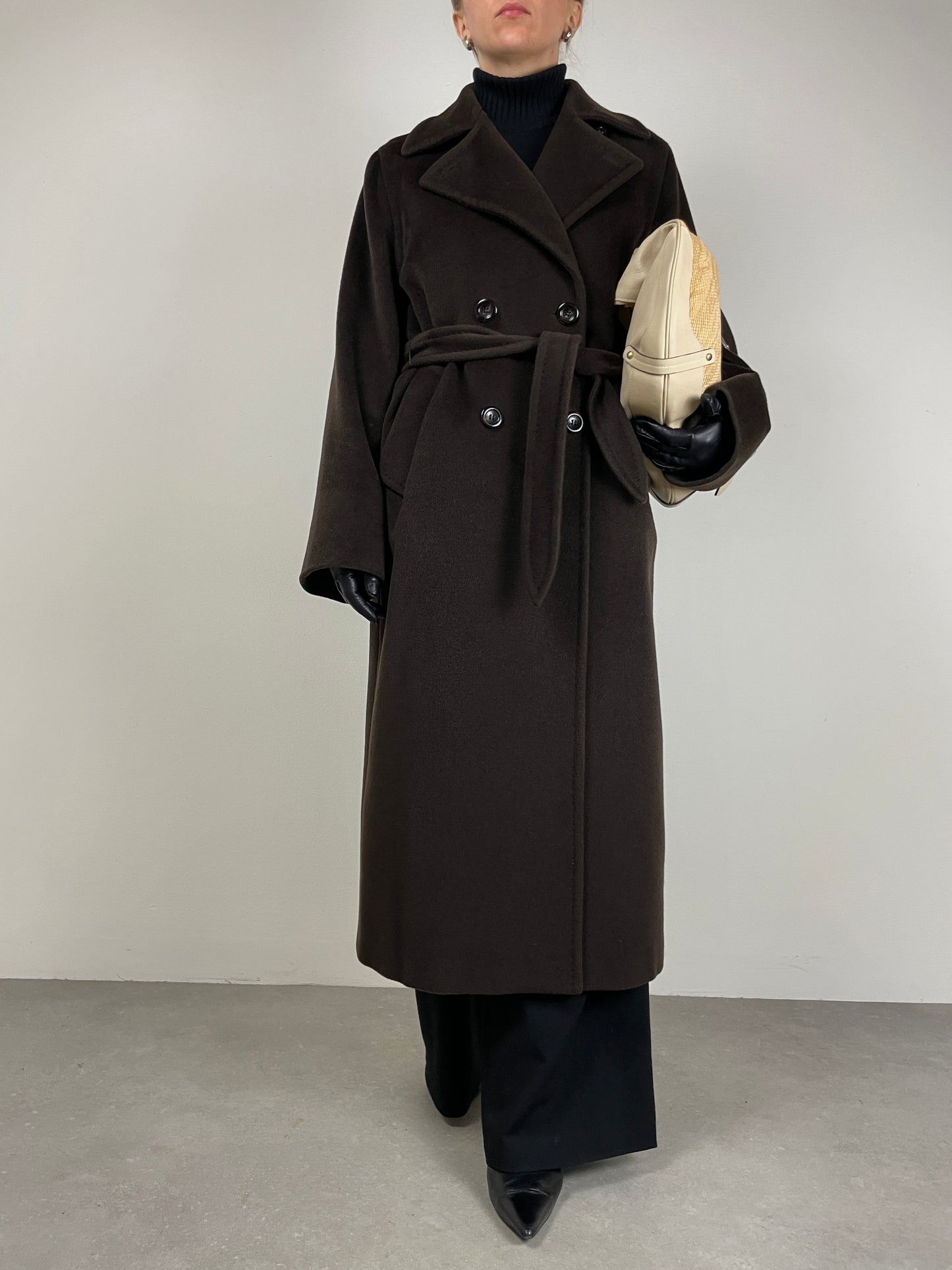 Max Mara cappotto in pura lana vergine marrone