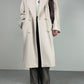 Cappotto in beaver di lana angora e cashmere color cipria