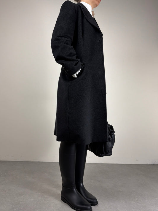 Cappotto vintage Made in Italy in pura lana grigia