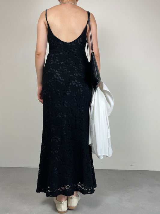 Abito vintage in pizzo nero