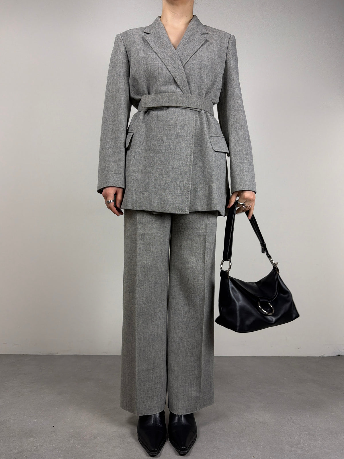 MAX MARA completo grigio in lana e viscosa