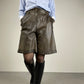 Bermuda vintage made in Italy in vera pelle marrone