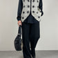 Gilet fatto a mano in lana con fiori e perline