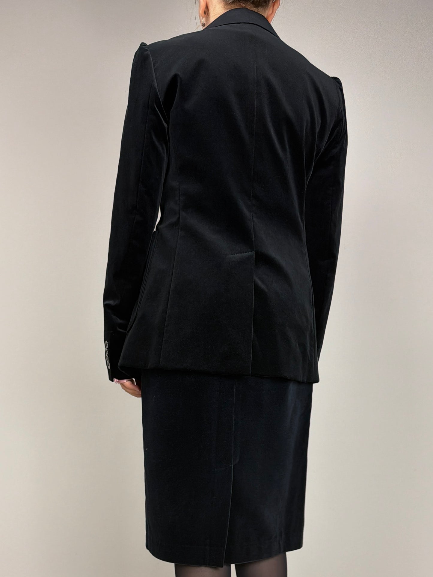 Blazer in velluto nero di cotone